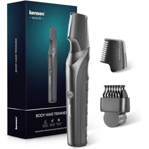 kensen Lichaamsscheerapparaat voor heren, scheerapparaat met verstelbare kam (3-12 mm), waterdichte trimmer voor baard, oksels, borst en intieme zones
