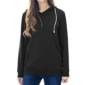 Smallshow Zwangerschapsverpleging hoodies vrouwen lange mouwen borstvoeding sweatshirt, Zwart, M