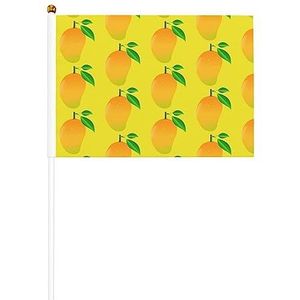 Mango Gedrukt Handheld Vlaggen Set 5.5 X 8.2 In Outdoor Decoratie Parade Vlag Racing Vlaggen