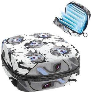 Opbergtas voor maandverband, menstruatiecup zakje, menstruatiezak organizer voor vrouwelijke pads tampons, grijze beagle hond