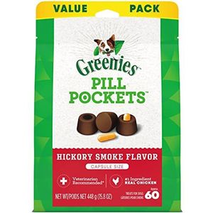 Greenies Pill Pockets Hickory Smoke Capsule Treats for Dogs 60 Count