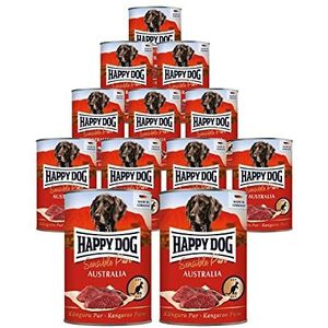 10 + 2 gratis Happy Dog Sensible Pure Australia Kangoeroe, 400 g, voordeelpakket, 12 x 400 g, hondenvoer, natvoer voor honden