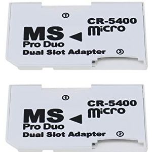 EMSea 2 stks Dual SD/TF-kaart naar MS Geheugenkaarthouder CR5400 512 GB Compatibel met Sony Memory Stick PSP Dual Slot Adapter 31x20mm