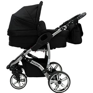 Set van 40 kleuren om uit te kiezen buggy, anti-lekvrije wielen, Twing by SaintBaby Black 2-in-1 zonder babyzitje