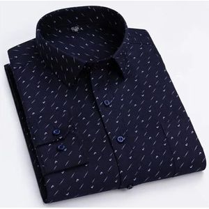 Rfmfkkg Mannen Gedrukt Shirts Katoen Turn-Down Kraag Zacht Thuis Banket Business Jurk Shirt Sku-65-02 38 Maat 160cm 55kg