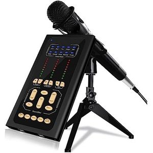 Geluidskaartkit, Studio Condensator Microfoon & USB Geluidskaart Voice Changer Mixer Interface Klankbord for Computer PC Zingen Opname