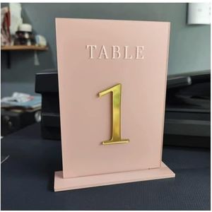 Tabelnummers, Tafelnummers, bruiloft, banket, restaurant, dubbelzijdige stapelbare acryl tafelnummerstandaard 12 x 17 cm(Table 1-15)