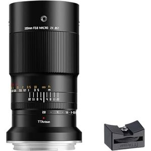 TTArtisan 100mm F2.8 Macro 2x Metalen Bodied Lens met Koude Schoen Mount Compatibel met Fujifilm GFX Mount - Zwart
