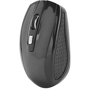 Draadloze Computermuis, 1600 DPI 6 Knoppen, Slanke en Stille Muis, Mobiele Optische Muizen voor Laptop, Desktop, voor Computers en Notebooks (BLACK)