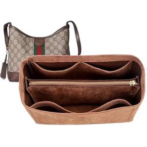 Tas Organizer voor Gucci Ophidia hobo Bag Suede Gevoerde Opbergtas Tas Opslag Insert Draagbare Cosmetische Tas, Koffie B, M