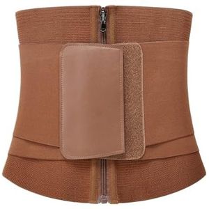 Buik-weg-gordel, Taille Trainer Zandloper Gordel Taille Cincher Korset Lendensteun Onderrug Brace Gewichtsverlies Afslanken Buik Trainers(Brown,S)