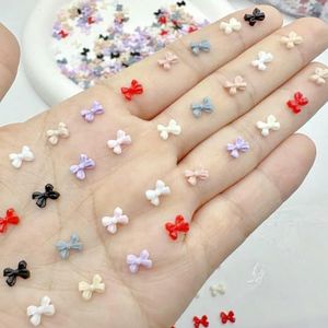 50 stuks transparante strik nail art onderdelen bedels bulk glanzende mini hars lint nail strass steentjes diy zomer nail art decoratie accessoires-50 stuks