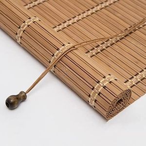 Bamboe blind - 60 90 100 110 120 cm natuurlijk hout bamboe vouwgordijnen - aangepaste tinten gordijn voor binnen buiten, houten tuinhuisjes decoratieve gordijnen, vouwgordijn voor balkon