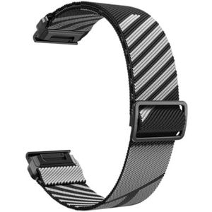 22 mm elastische nylon band geschikt for Garmin Fenix ​​5 6 7 Quick Fit riem geschikt for Instinct/Forerunner 965/955/Approach S62 horlogeband armband (Color : Black Grey, Size : 22mm)