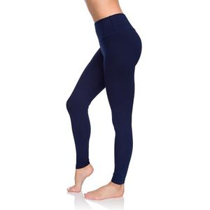 SOFTSAIL legging voor dames, van katoen, hoge taille, volledige lengte, buikcontrole, rekbaar, elastische paneelbroek voor in de fitnessstudio, fitness, yoga, afslankende leggings, oversized, LWP3, marineblauw, 38