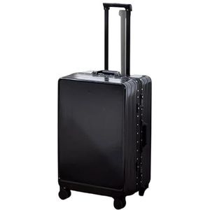 Case Universal Mute Wheel Grote capaciteit aluminium frame koffer 20 inch wachtwoord handbagage met wielen Valises (Color : Black, Size : 22 inch)