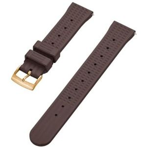 Jeniko Rubberen Horlogeband Stofdicht Waterdicht Snelsluiting Wafelband 20 Mm 22 Mm Geschikt For Heren Duikhorloges (Color : Brown Gold, Size : 22mm)