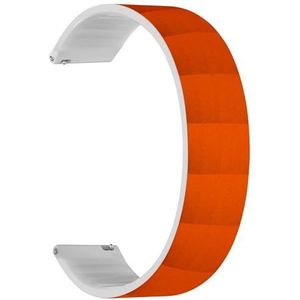 RYANUKA Solo Loop band compatibel met Ticwatch E3, C2 / C2+ (Onyx & Platina), GTH/GTH Pro (oranje papiertextuur) Quick-Release 20 mm rekbare siliconen band band accessoire, Siliconen, Geen edelsteen