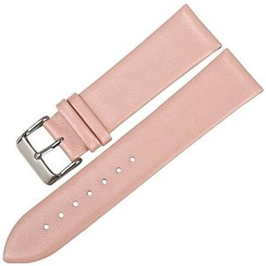 Jeniko Echt Lederen Horlogeband Horlogeaccessoires Horlogeband Zwarte Horlogeband Compatibel Met MIDO Compatibel Met DW Compatibel Met CK Compatibel Met TIMEX Horlogeband(Color:Pink,Size:14mm)