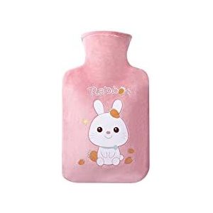 DieffematicRSD Warmwaterkruik 500 ML / 1000 ML Warmwaterkruik Flanellen Handwarmzak Watervullende Voetenwarmerzak Warme benodigdheden (Color : Pink, Size : 1000ml)