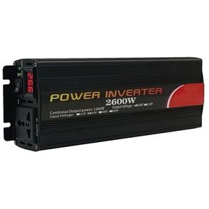 Spanningsomvormer DC 12V 24V Vermogen 1000W 2000W 2600W Omvormer 12V 220V Voor 110V Zuivere Sinusomvormer Zonne-autoomvormers Enkelvoudige Digitale Displayomvormer(24V,220V(50Hz) Uni,2600W)