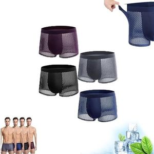 4-delige bamboevezel boxershorts, ademend herenondergoed, bamboe boxers, bamboe ondergoed boxers shorts heren, for de hele dag comfort (Color : 4pcs, Size : X Large)