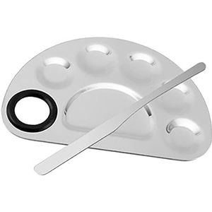 Professioneel Make-up Mengen Palet Opnieuw te gebruiken voor Blush Pigmentbeginners, Halve Ronde S-Spatel