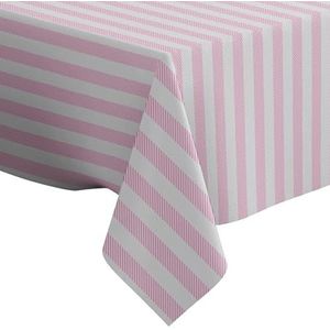 Roze baby kleur gestreepte stof patroon patroon - rechthoek langwerpig linnen tafelkleed, 52 ""x 70"" inch wasbare decoratieve tafelkleed