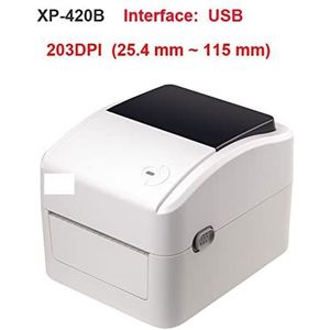 Mini Inkjet Printer 420B Hoge Snelheid 152 mm/s Bluetooth USB Thermalprinter Pos Barcode Sticker Printer Machine 4x6 Verzending Label for mobiele instelbare afdrukhoogte(420B USB)