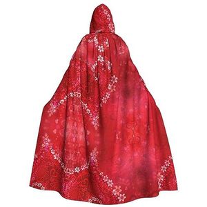 ZISHAK Valentijnsdag rood hart bloem prachtige partij decor mantel, volwassen capuchon mantel perfect voor rollenspel en feestelijke seizoen