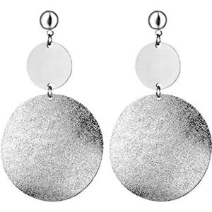 Oorbellen Zilveren oorbellen for dames, mode grote ronde geometrische oorbellen for dames, oorbellen, oorbellen, sieraden (Color : E925yin)