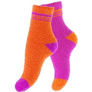 Vincent Creation - Knuffelsokken - Roze/oranje - 4 Paar