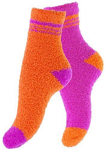 Vincent Creation - Knuffelsokken - Roze/oranje - 4 Paar