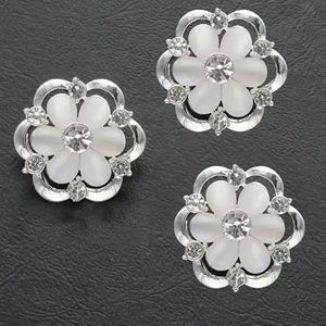 stuks/pak 22mm Prachtige bloemen metalen klassieke knoop trui wollen trui jas vest jas handgenaaide knopen-zilverachtig-22MM