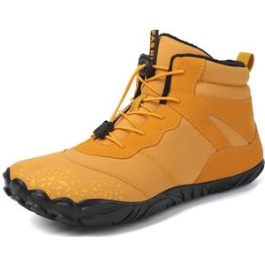 Winter Pluche Blotevoeten Warme Schoenen, Unisex Outdoor Trekking Schoenen Sneeuwlaarzen, Waterdichte Sport Katoenen Schoenen, Antislip Wandelschoenen For Koppels(Yellow,38 EU)