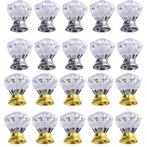 Ladehandvat 10/20PCS 30mm Clear Crystal Kast Handvat Lade Nachtkastje Kast Meubels Handvat Pull Knoppen Kits Deurknoppen Makkelijk te installeren (Color : Blac+Gold*10)