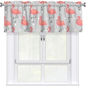 GUOLGP Flamingo Print 137x45 Inch Raamvolant Gordijnen Voor Keuken Badkamer Wasruimte Home Decor