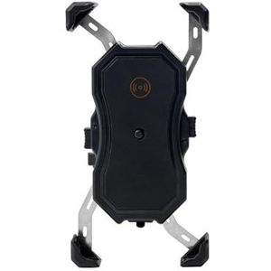 Motorfiets Navigatie Houder Universele Motorfiets Fiets Telefoonhouder Mobiele Telefoon Houder Anti-shake Cradle Klem Draadloos/USB Snel Opladen Mobiele Houder