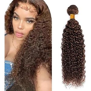 Tuheerst 28 Inch Water Wave Human Hair Bundles #4 Chocolate Brown Human Hair Extensions Unprocessed Double Weft Remy Hair for Woman 100g/pc