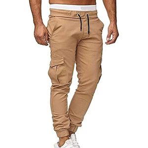 Relaxed fit wandelbroek for heren, ripstop tactische broek, lichtgewicht wandelwerkbroek, outdoor-cargobroek met meerdere zakken(Khaki,XL)