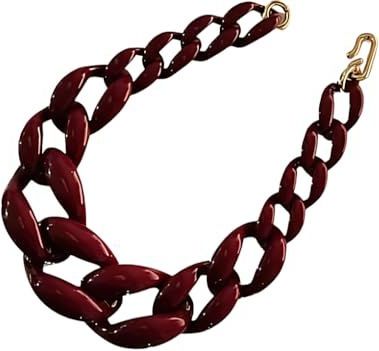 Acryl Link Chain Ketting - Winered - Vintage Stijl - Chunky - Handgemaakt
