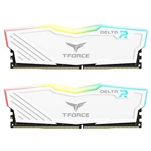 TEAMGROUP T-Force Delta RGB DDR4 64GB (2x32GB) 3200MHz (PC4-28800) CL16 Desktop-geheugenmodule Gaming Ram TF4D464G3200HC16CDC01 - wit
