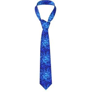 OdDdot Heldere Aqua Blauw Turquoise Mannen Polyester Mode Print Tie Geweldig Voor Zakelijk Dagelijks Werk Bruiloft Feest Dansen Geschenken Etc, Blauw zeshoek patroon, Eén maat