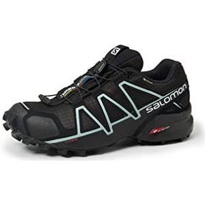 Salomon Speedcross 4 Gore-Tex (waterdicht) Dames Trailrunning-Schoen, Zwart (Black/Black/Metallic Bubble Blue), 41 ⅓ EU