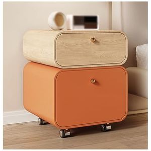 Bedroom Side Table，Modern Nightstand，Storage Cabinets，Small Side Table with 2 Drawers，for Bedroom Living Room(Orange,30 * 40 * 50cm/11.8 * 15.7 * 19.7in)