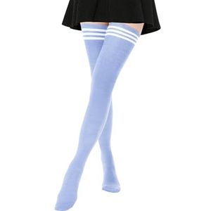 DRESHOW Extra lange dijkousen Lange laarskousen Gestreepte overkniekousen voor dames Katoenen beenwarmers