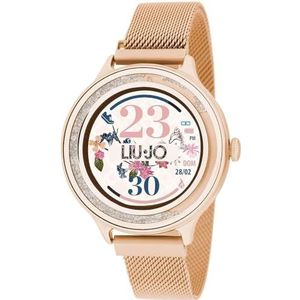 Liu Jo Jeans dames digitaal smartwatch horloge met roestvrij stalen armband SWLJ050, goud, armband