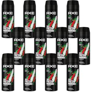 AXE Africa Bodyspray met 48H bescherming tegen lichaamsgeur, zonder aluminiumzouten, 12 stuks