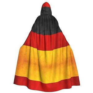 Bxzpzplj Duitsland Vlag Print Carnaval Kostuums Voor Volwassenen Cosplay Cape Kostuums Mantel Met Capuchon Vrouwen Mannen 185cm
