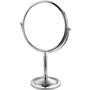 BJKYTMLM 8 inch aanrecht make-up spiegels, dubbelzijdige messing staande make-upspiegel, 1X en 3X/5X/7X/10X vergroting, 360° rotatie tafelblad cosmetische spiegels, goud, 3x (kleur: chroom, maat: 7X)